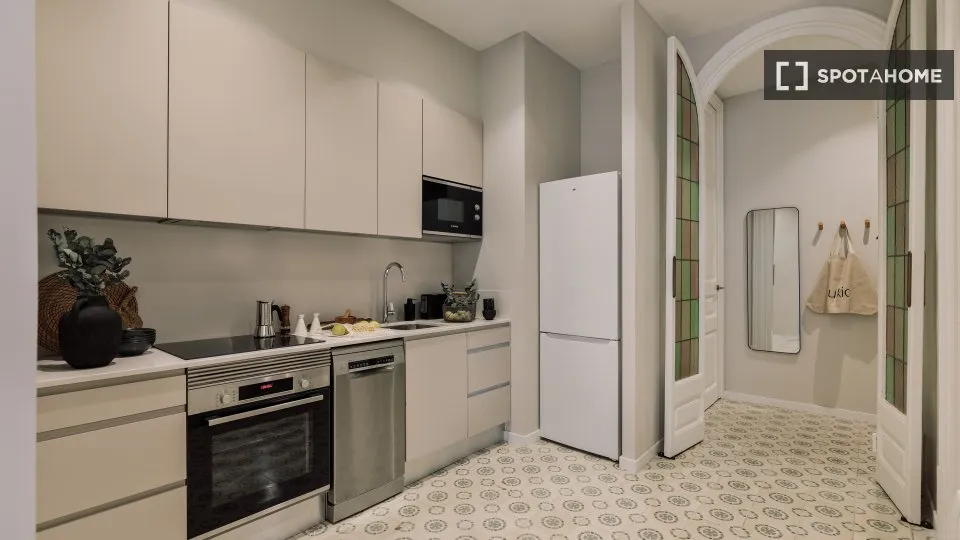 Cucina - Ample Apartment with Terrace in Vila de Gràcia