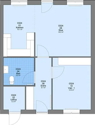 Appartement 2 pièces à Ølgod