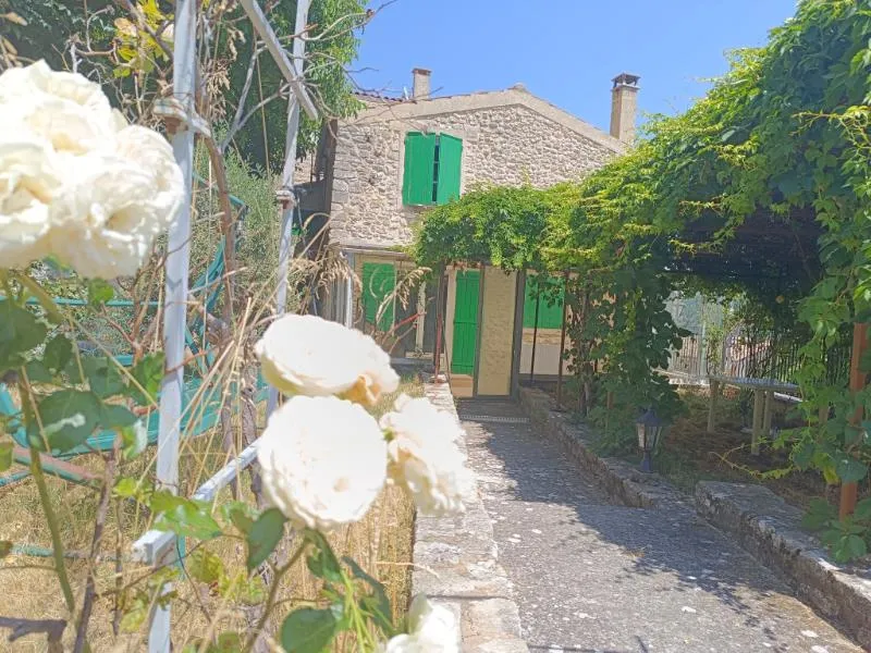 Exterior - Rustic Village House with Garden in Monieux