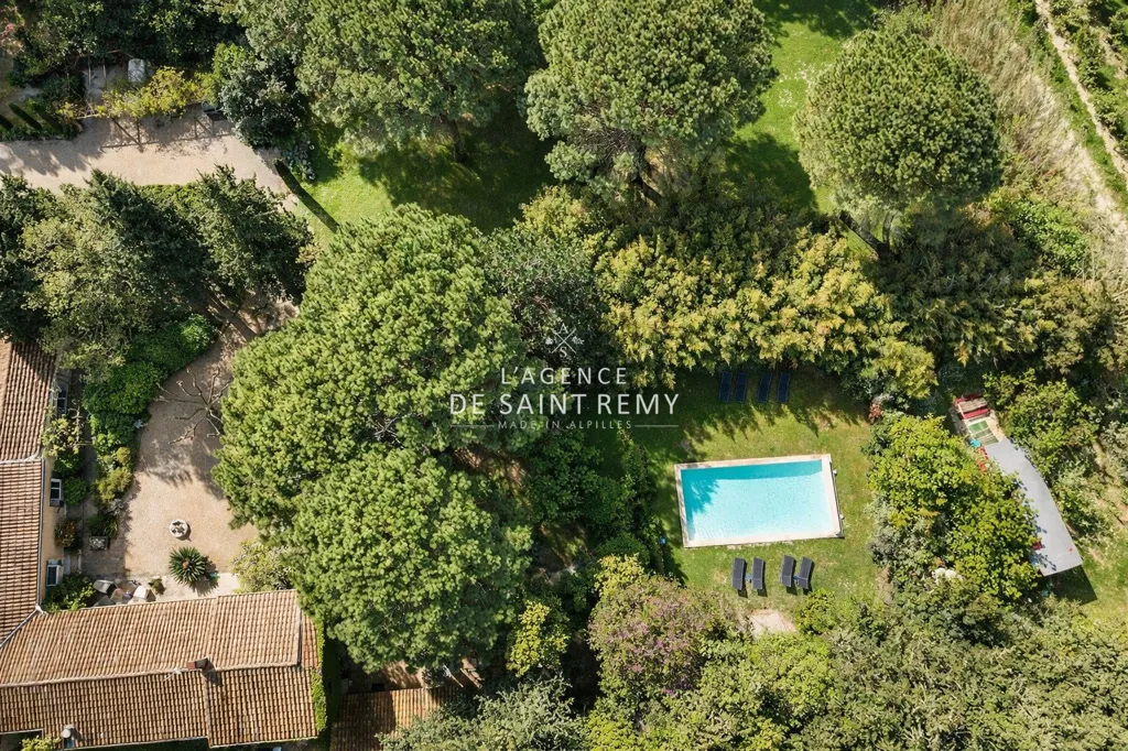 Vue aérienne - Mas de Plain-Pied avec Piscine à Saint-Rémy-de-Provence