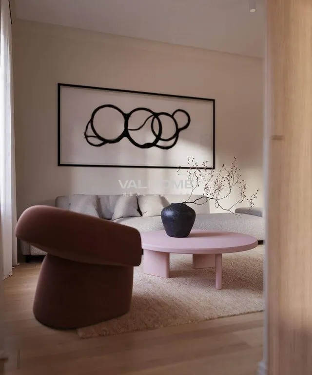 Living Room - Luxury Apartment with Double Orientation in Barcelona
