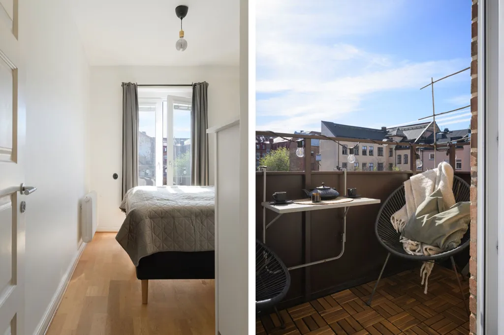 Balcon - Open-Plan Apartment with Balcony in Malmö