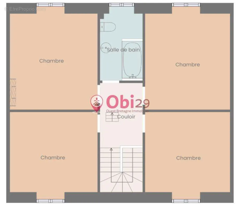 Plan - Maison à Rénover avec Jardin à Plomodiern