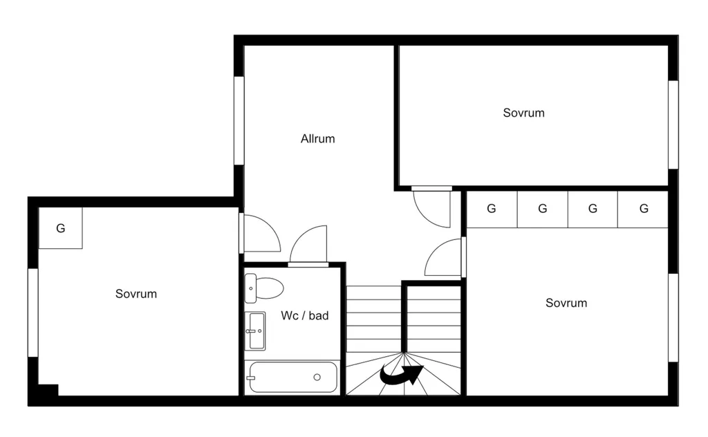 Floor Plan - Modern Bostadsrätt with Corner Location in Arboga