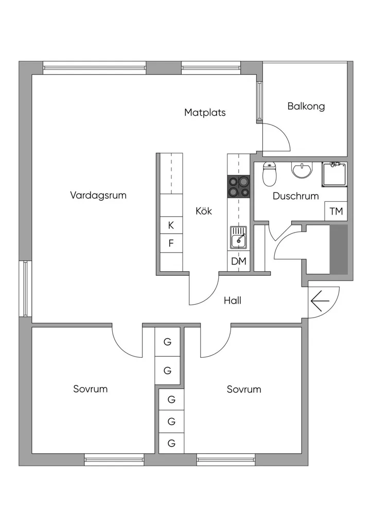 Appartement 3 pièces à Åmåls kommun