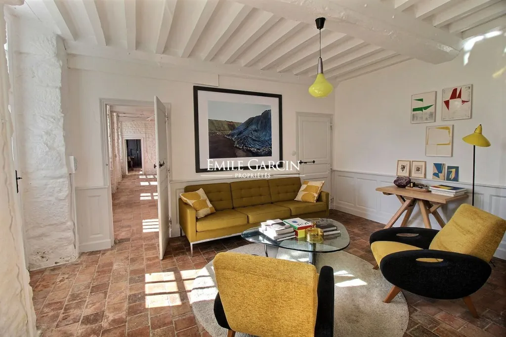 Living Room - 18th Century Priory with Garden in Normandy