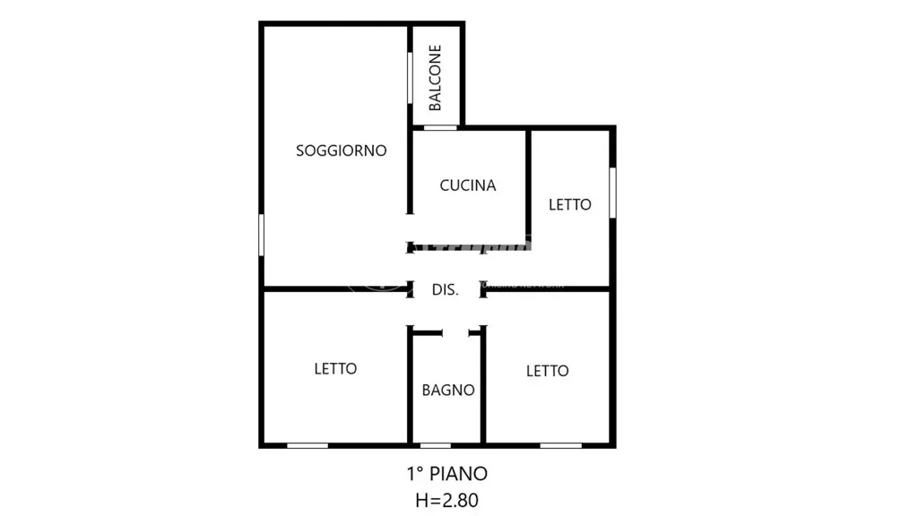 Plaan - Rear-Facing Apartment with Balcony in Carpi