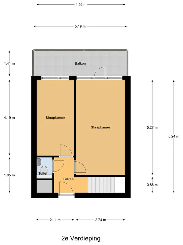 Plan - Maisonnette with Three Balconies in Alphen aan den Rijn