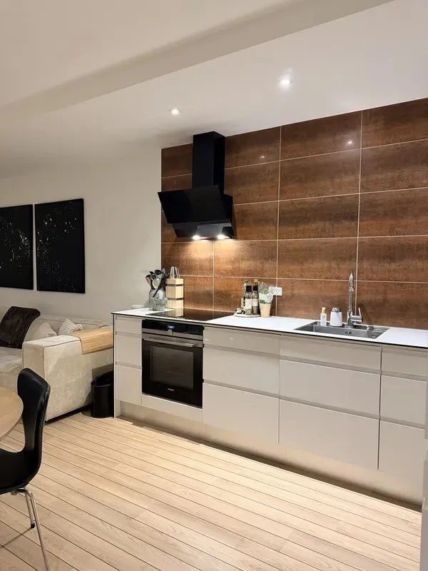 Köök - Modern Flat with Balcony in Aalborg's Gågade