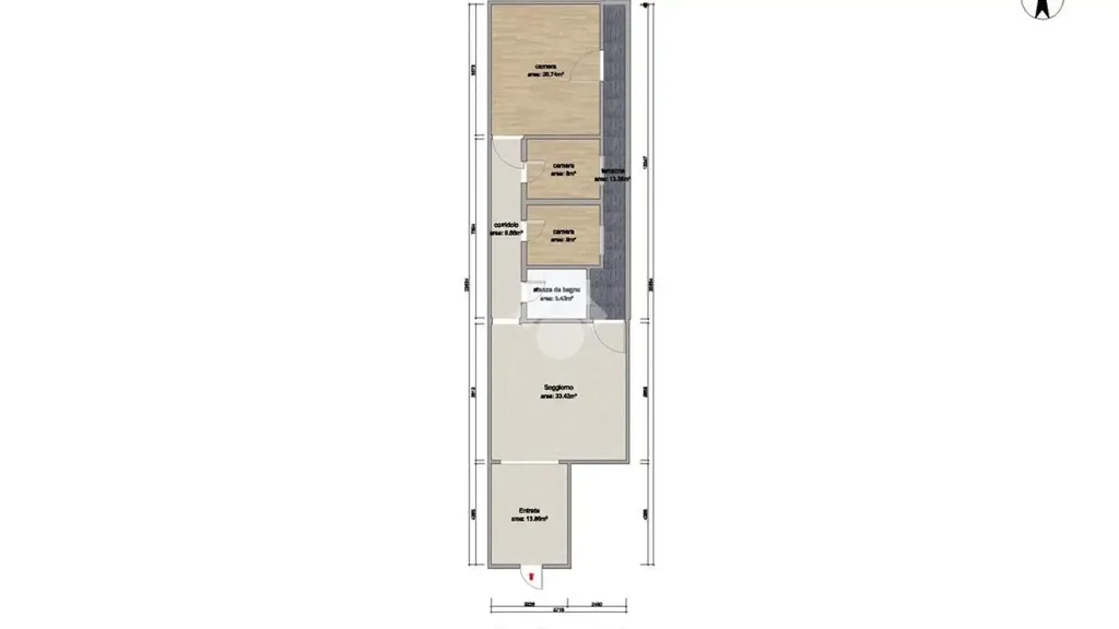 Plan - Trilocale with Seafront Access in Gallipoli