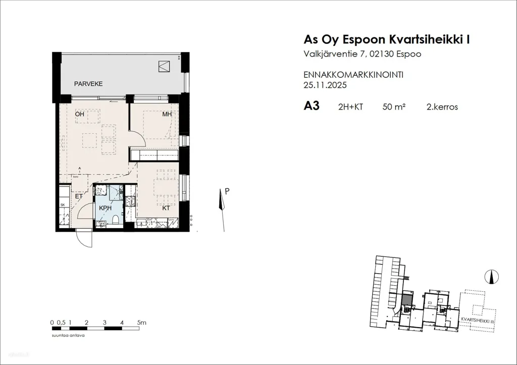 Planimetria - New Build Apartment with Balcony in Espoo
