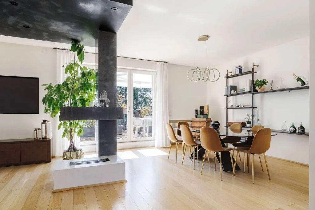 Söögituba - Luxury Penthouse with River View in Treviso