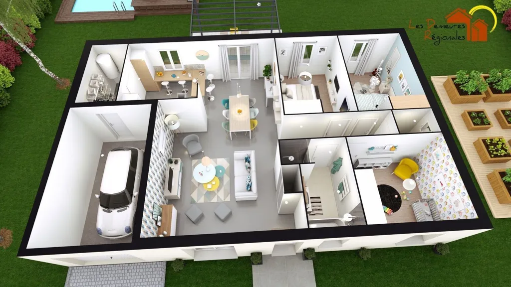 Plaan - New Build House with Garden in Vendat