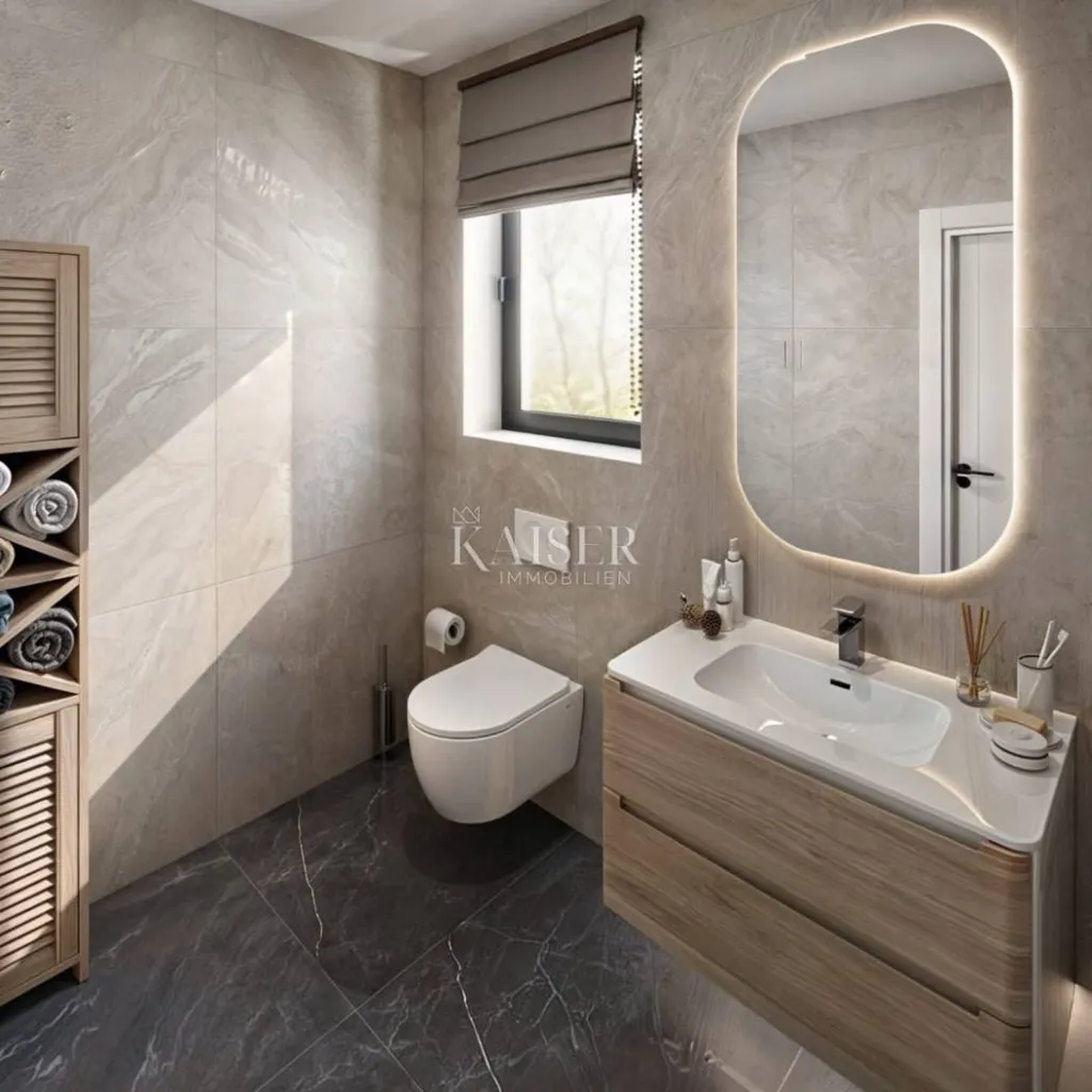 Bathrooms - Modern House with Pool in Brtonigla