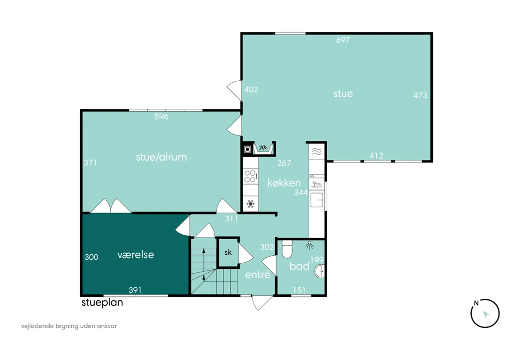 Plan - 1950s Villa with Garden in Rønne