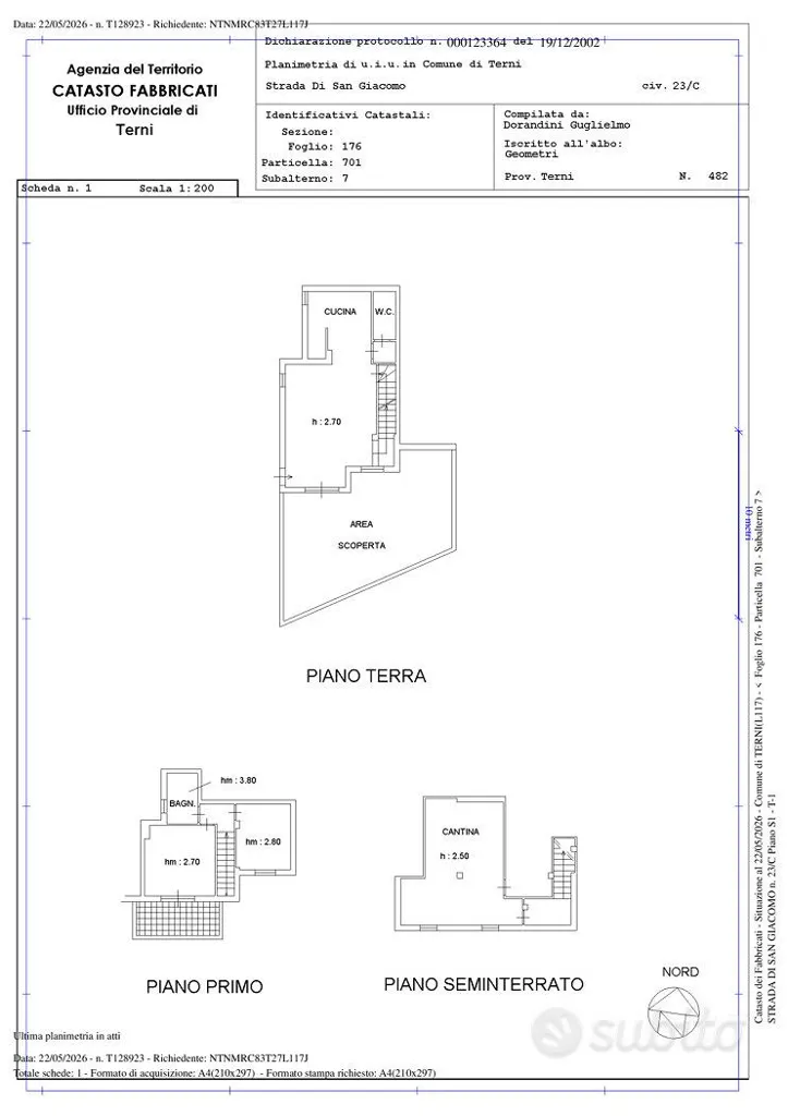 Plaan - New-Condition Apartment with Garden in Terni