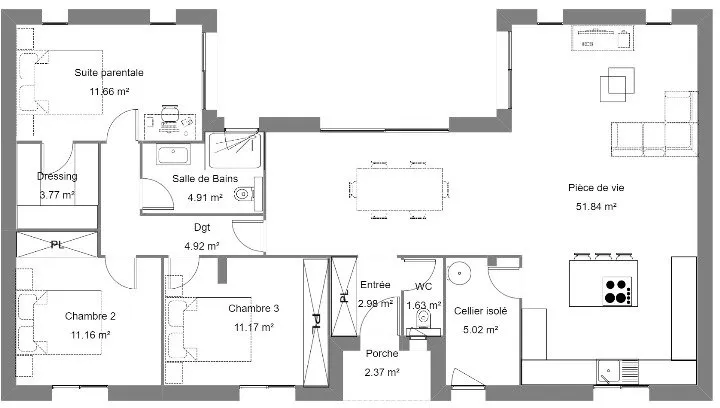 Plan - Maison à Construire avec Jardin à Lévignac