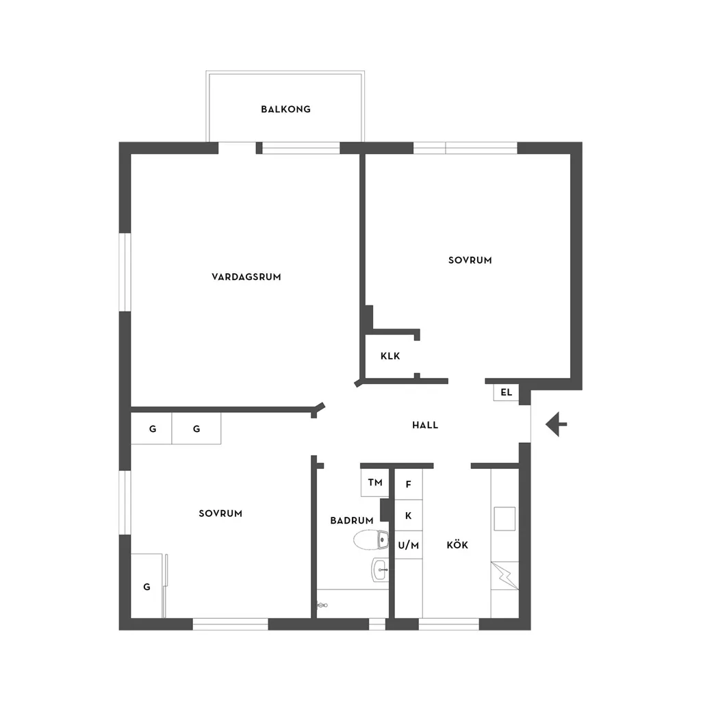 Plan - Stylish Apartment with Balcony in Central Strängnäs