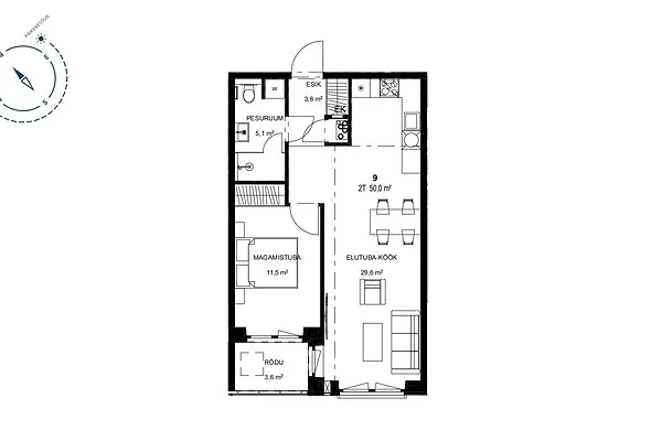 Plano - Apartment with Garden in Keila, Harjumaa