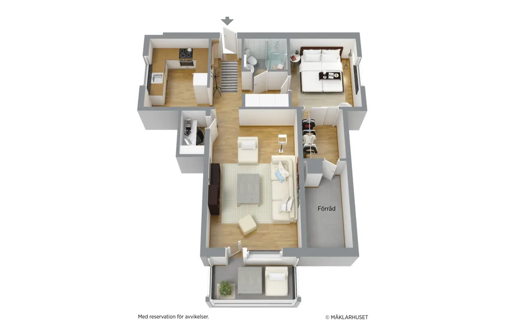 Plan - Penthouse with Large Balcony in Solbacka