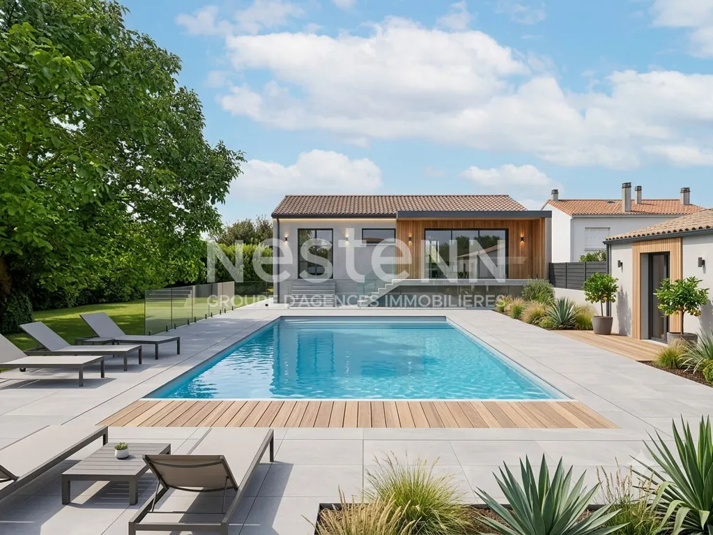 Pool - House with Garden and Basement in Marsilly
