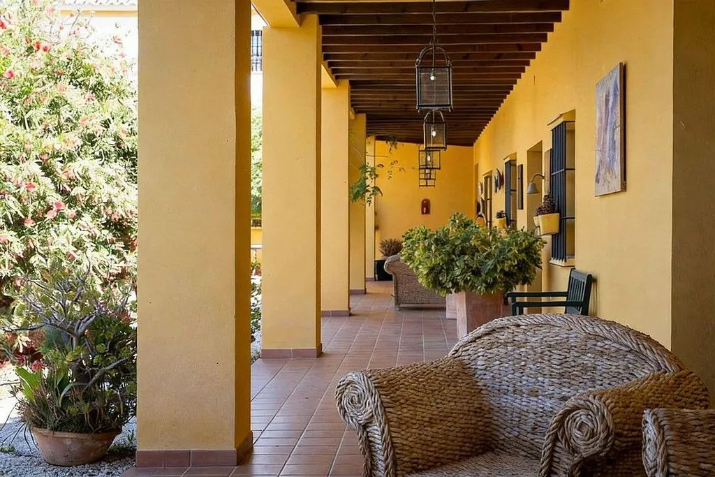 Terrace - Andalusian Cortijo with Pool in Almogía