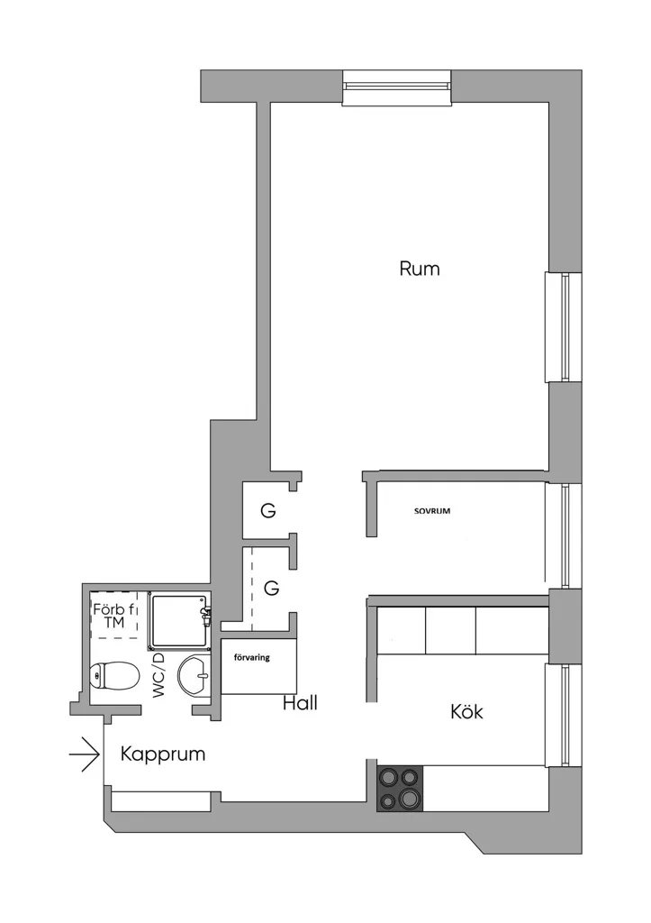 Plan - Charming 2-Bedroom Flat with High Location in Råsunda