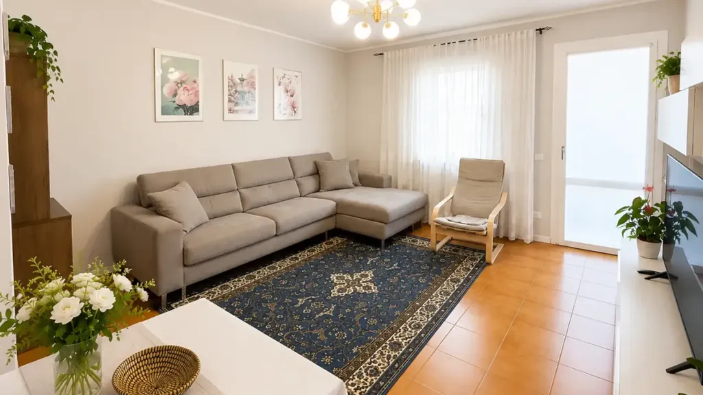 Séjour - Rustic-Style Apartment with Terrace in Maser