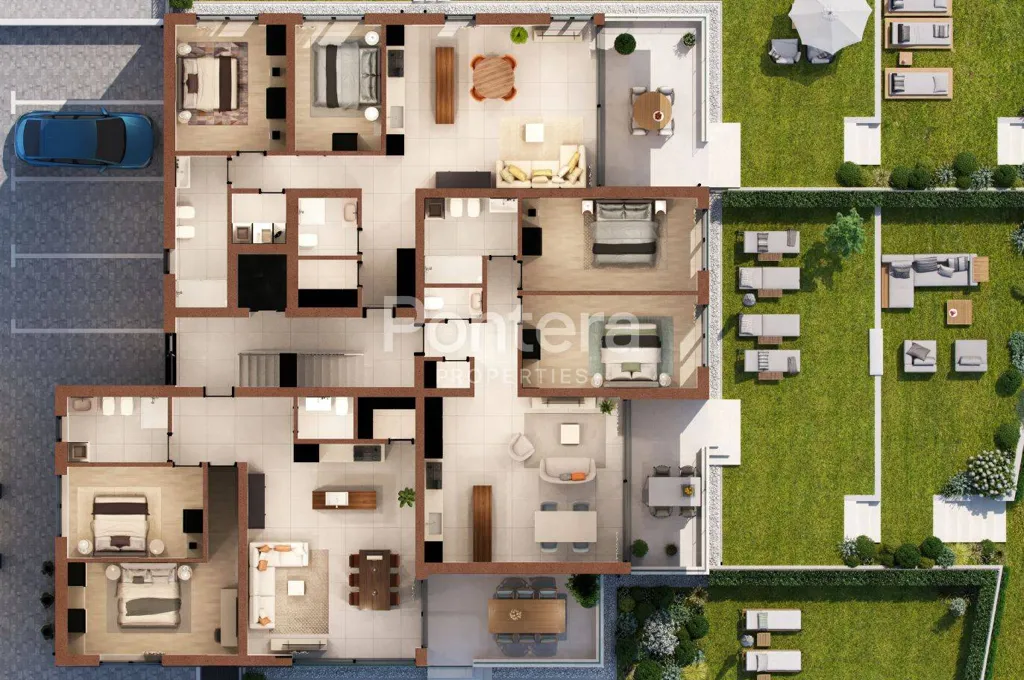 Õhuvaade - Luxury Two-Bedroom Apartment with Sea View in Novigrad