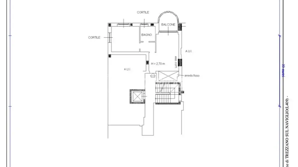 Plan - Two-Bedroom Apartment with Balcony in Trezzano Sul Naviglio