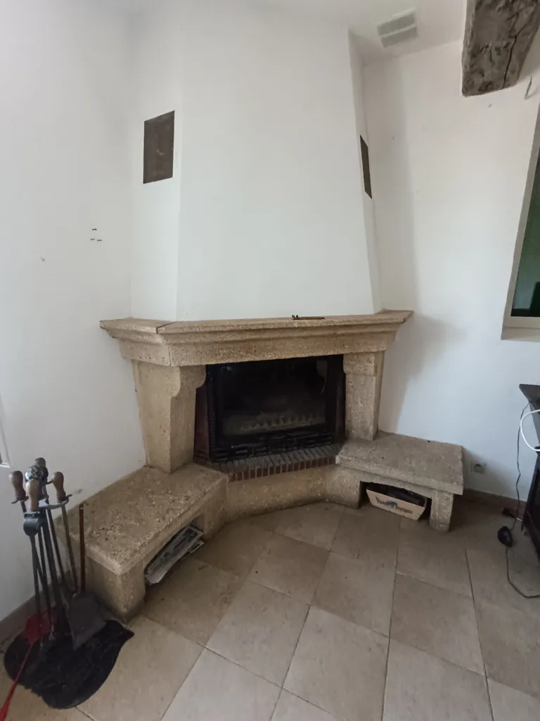 Living Room - Rustic Village House with Garden in Monieux