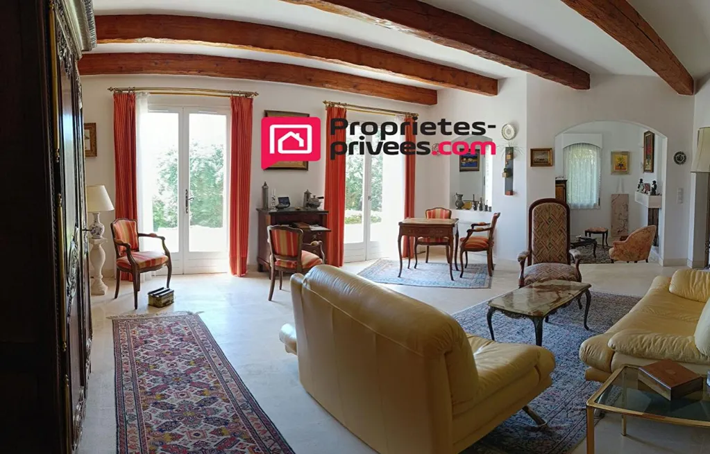 Living Room - Architectural House with Pool in La Motte