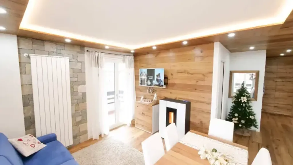 Séjour - Rustic-Style Flat with Balcony in Aprica