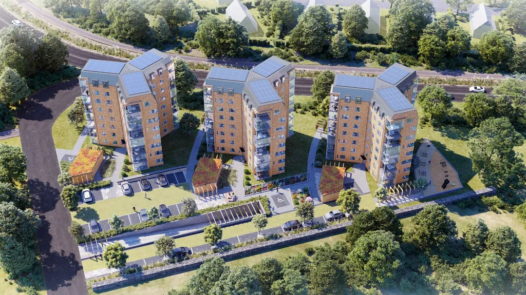 Vue aérienne - New Build Apartment with Balcony in Jönköping