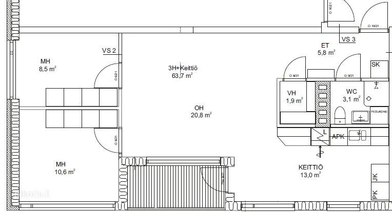 Plan - Apartment with Balcony in Petäjävesi