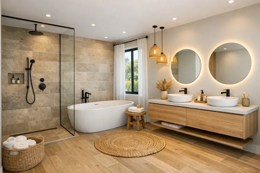 Salles de bain - Maison Moderne avec Jardin à Droisy