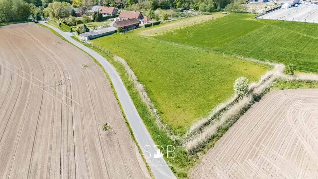 Vue aérienne - Hoeve Authentique avec Grasland à Waregem