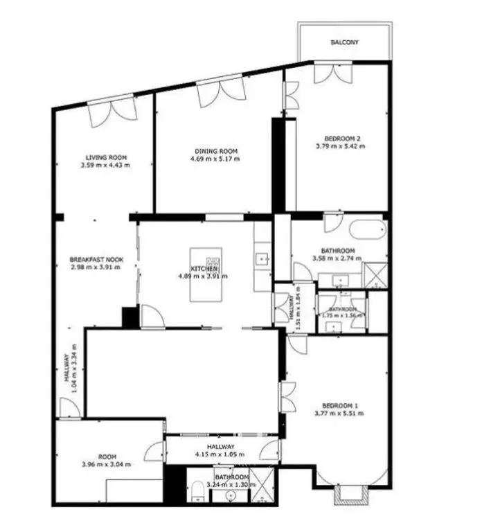 Plaan - Luxury Apartment with Courtyard in Gothic Quarter