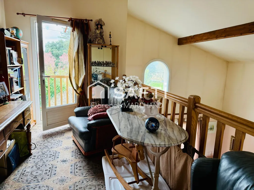 Living Room - Charming House with Veranda in Nanteuil