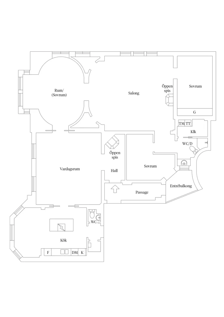 Floor Plan - Gable Flat with Jugendstil in Malmö Centre