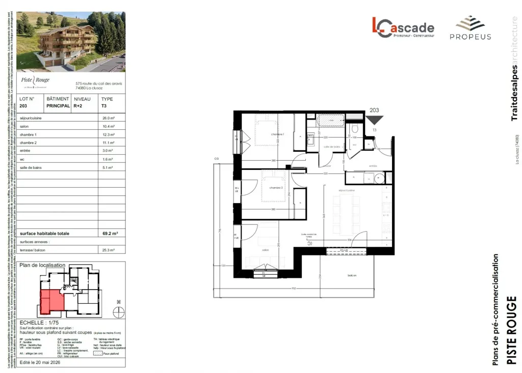 Plaan - T3 with Garage in Le Clusaz Centre