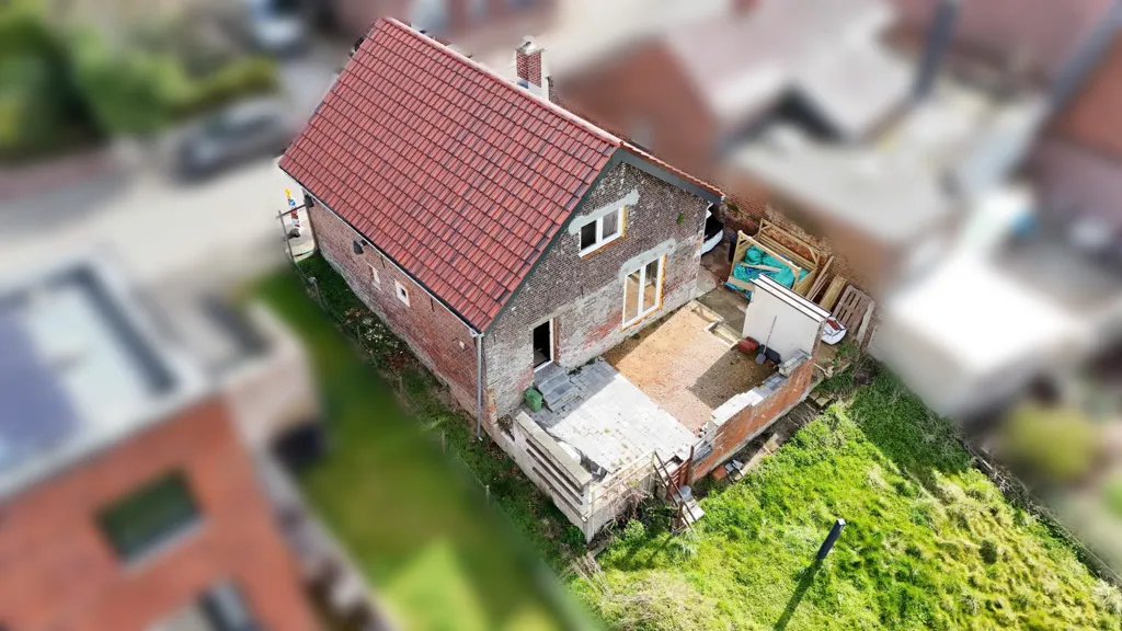 Vue aérienne - Maison Rénovée avec Vue Panoramique à Vollezele