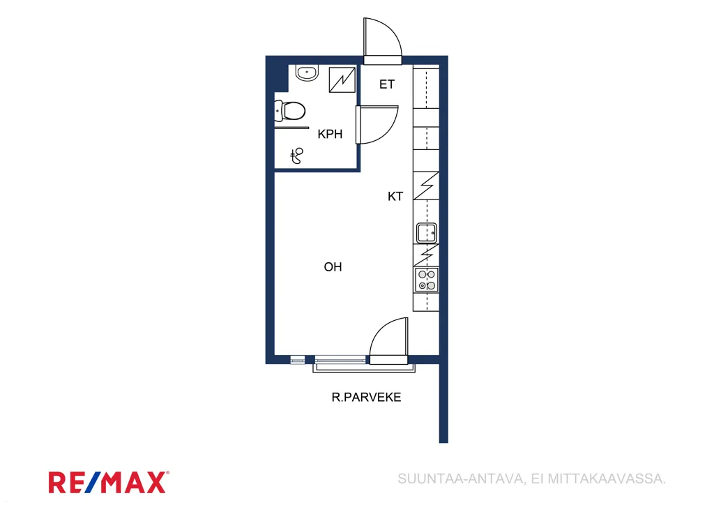 Floor Plan - Modern Studio with French Balcony in Logomo Area