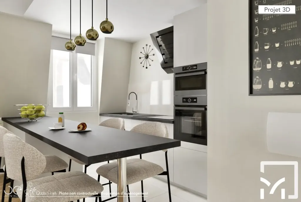 Cuisine - Duplex Luxueux avec Ascenseur à Versailles