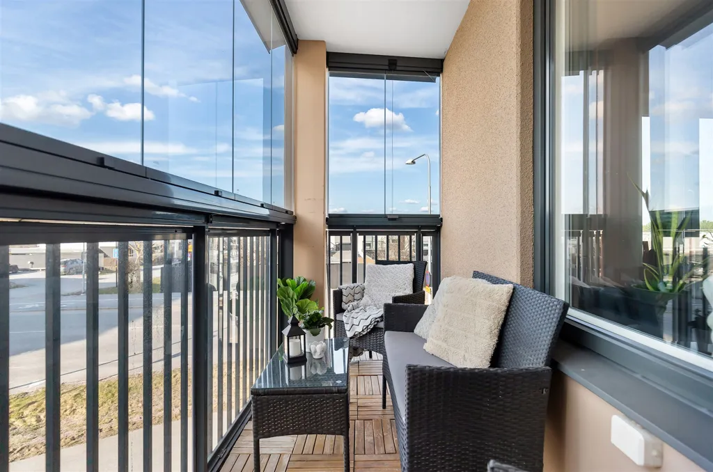 Balcony - Modern Flat with Glazed Balcony in Nyby
