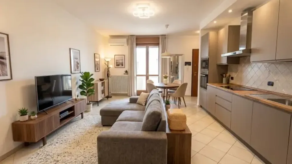Séjour - Apartment with Balcony in Concordia Sulla Secchia