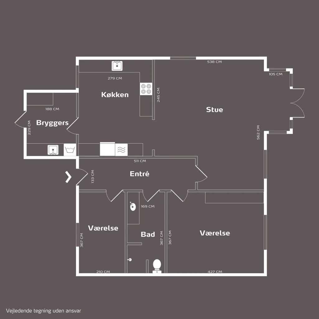 Planimetria - Flat with Garden in Ørbæk