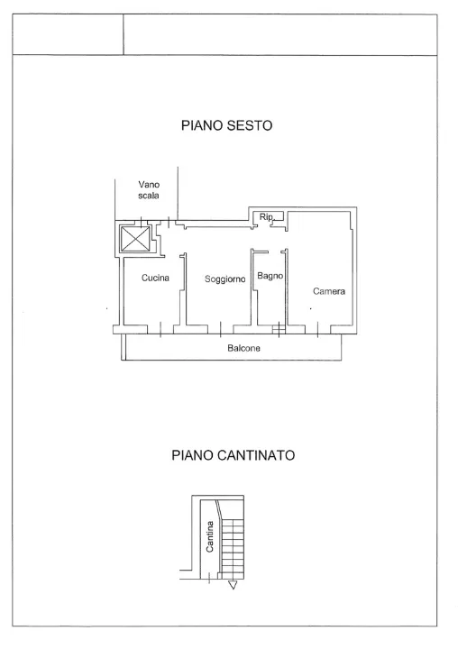 Floor Plan - Ristrutturato Bilocale with Balcony in Milan