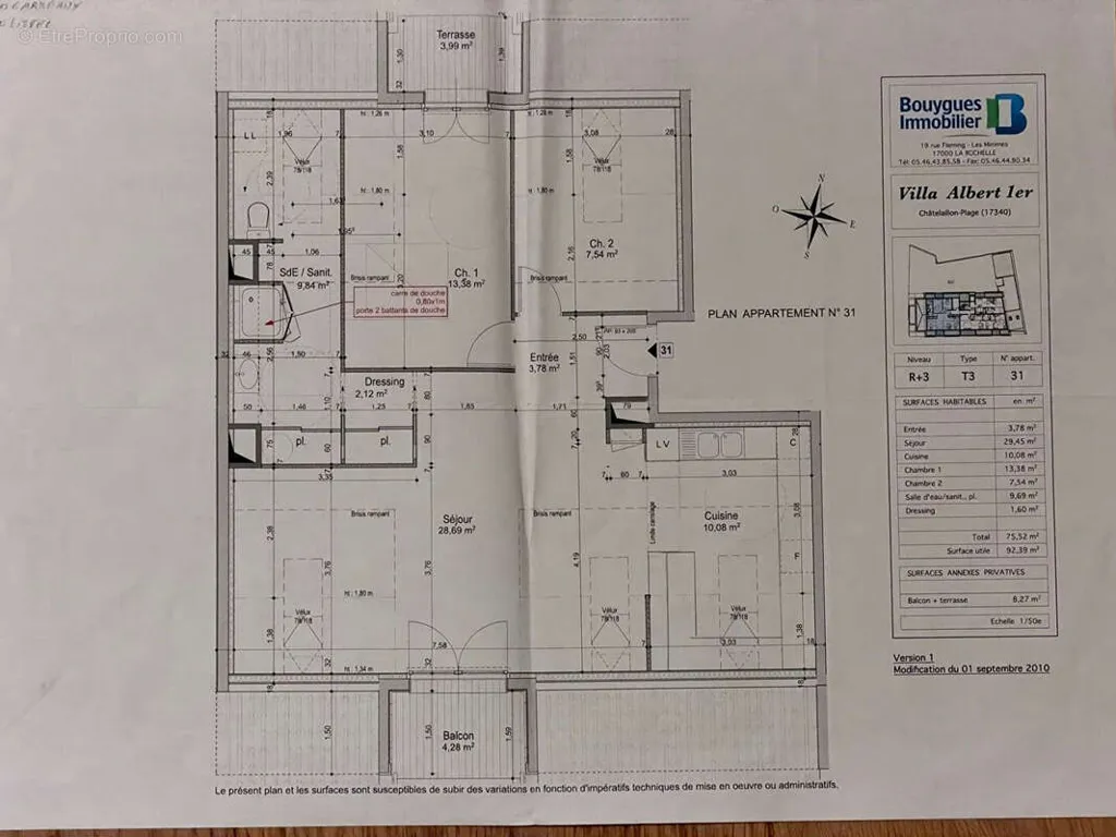Floor Plan - 3-room apartment in Chatelaillon-Plage