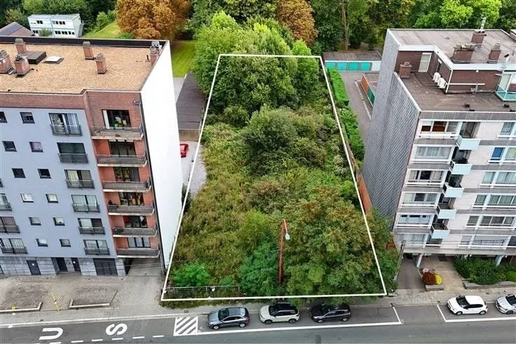 Aerial - Development Plot with Permitted 19-Unit Building in Charleroi